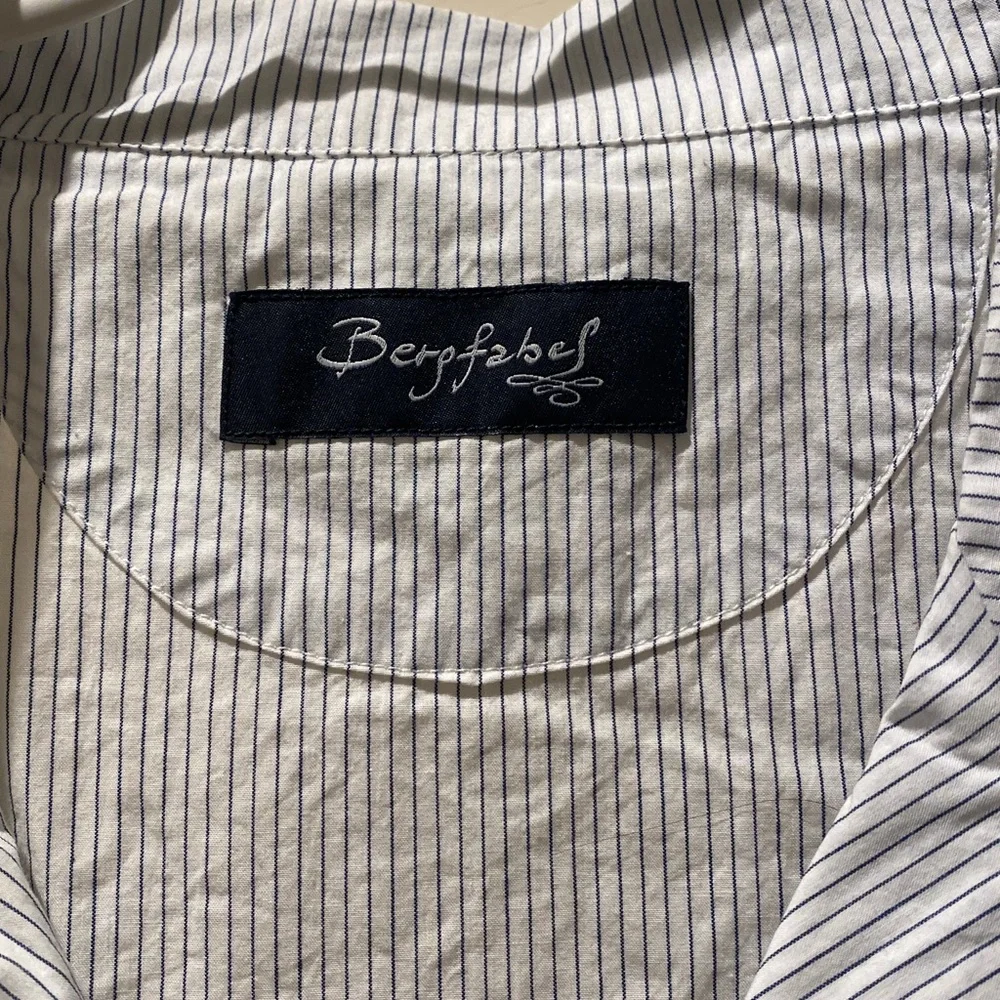 Bergfabel Jenny Shirt White and Blue Stripe Cotton Button-Down Shirt, sz 38 - Picture 2 of 5